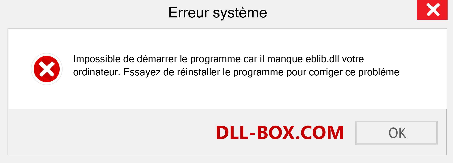 Le fichier eblib.dll est manquant ?. Télécharger pour Windows 7, 8, 10 - Correction de l'erreur manquante eblib dll sur Windows, photos, images