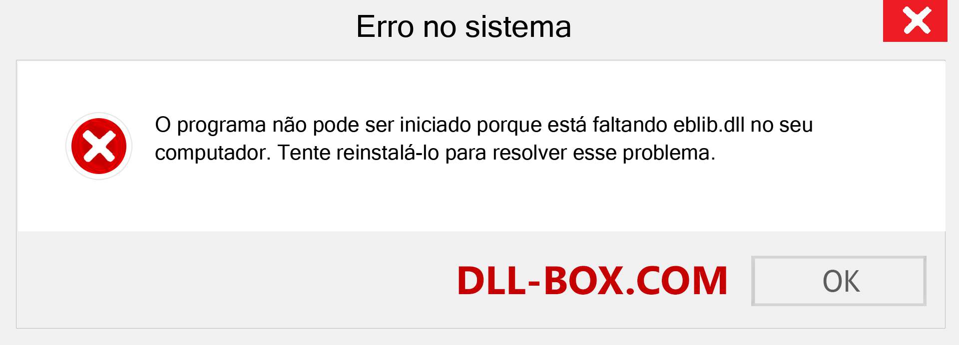 Arquivo eblib.dll ausente ?. Download para Windows 7, 8, 10 - Correção de erro ausente eblib dll no Windows, fotos, imagens